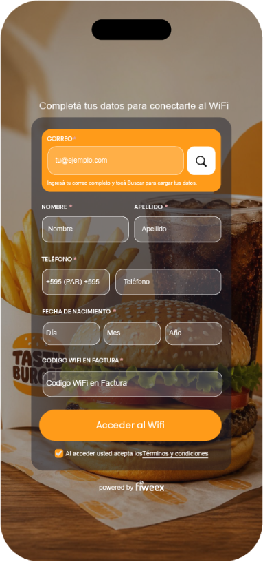 Formulario de datos del portal